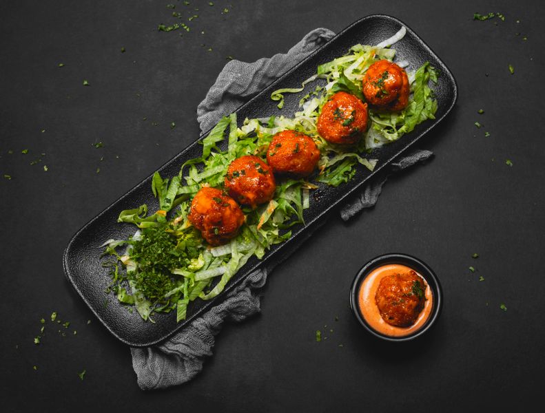 Arancini rice balls with marinara sauce