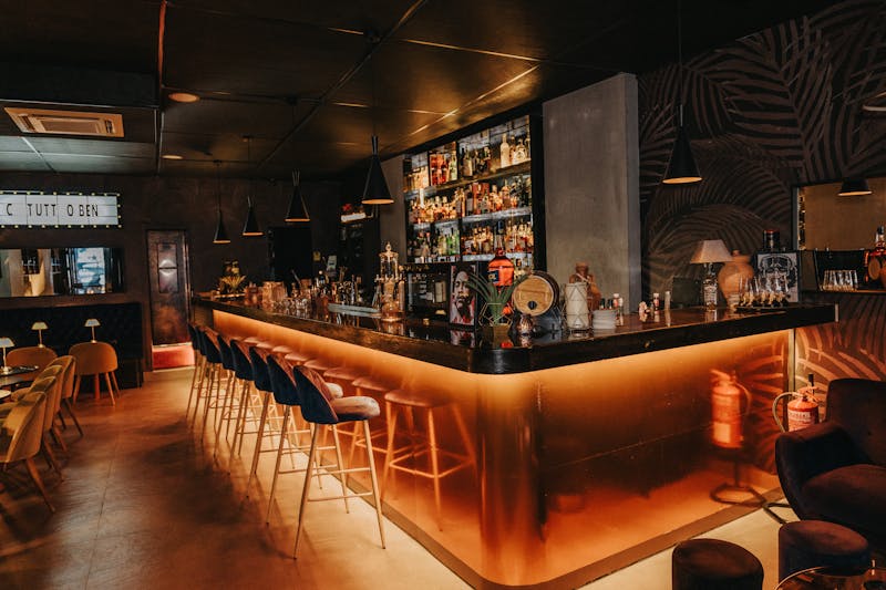 Bar and lounge interior at Punch pizza