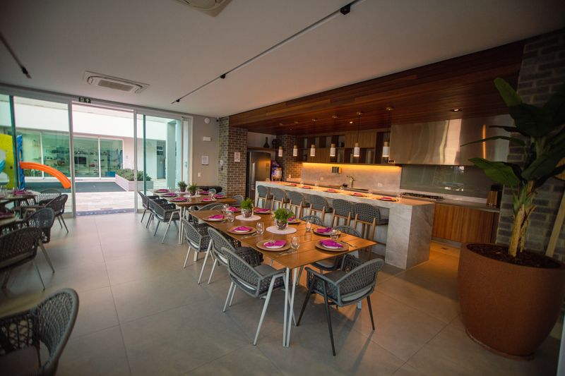 Private dining event set up at Punch pizza restaurant